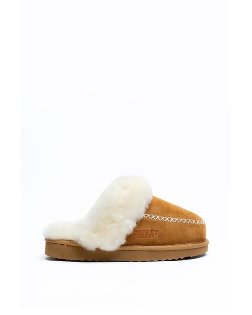Osprey Natural 'The Celeste' Suede Slipper Rubber