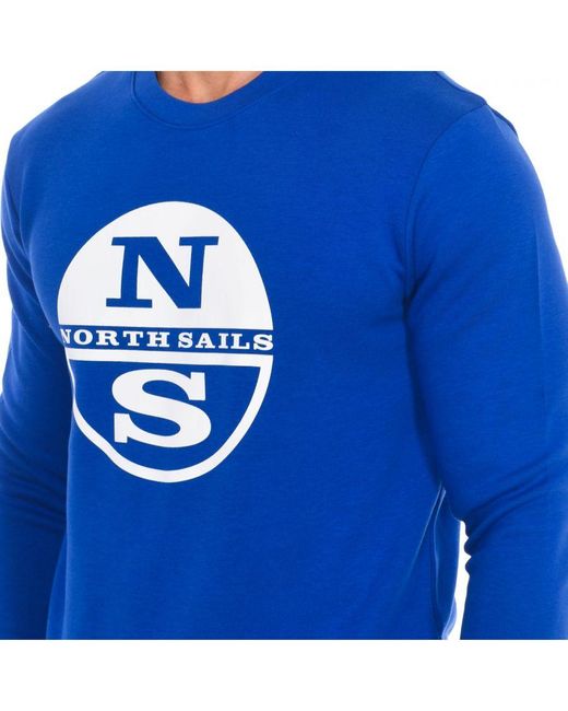 North Sails Blue Long-Sleeved Crew-Neck Sweatshirt 9024130 for men
