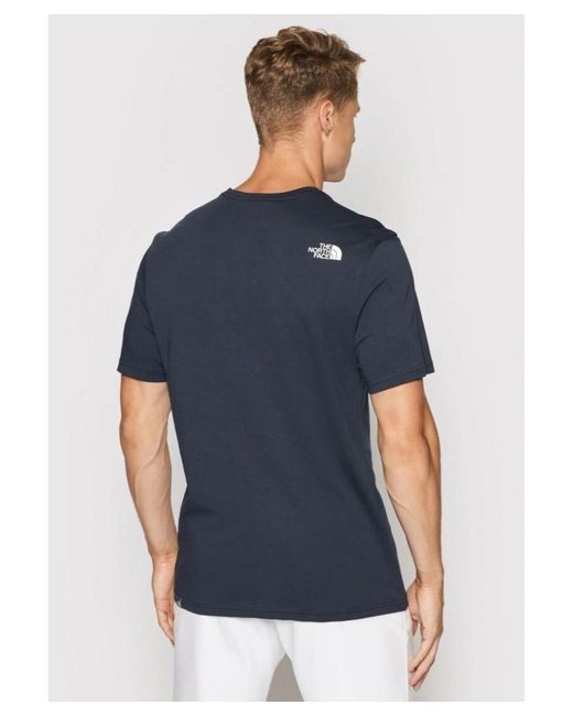 The North Face Blue T Shirt Ss Easy Tee Cotton for men