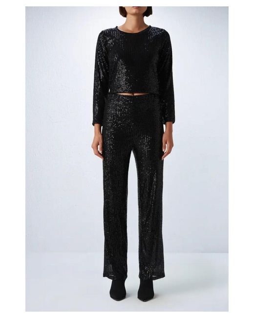 GUSTO Black Sequin Trousers