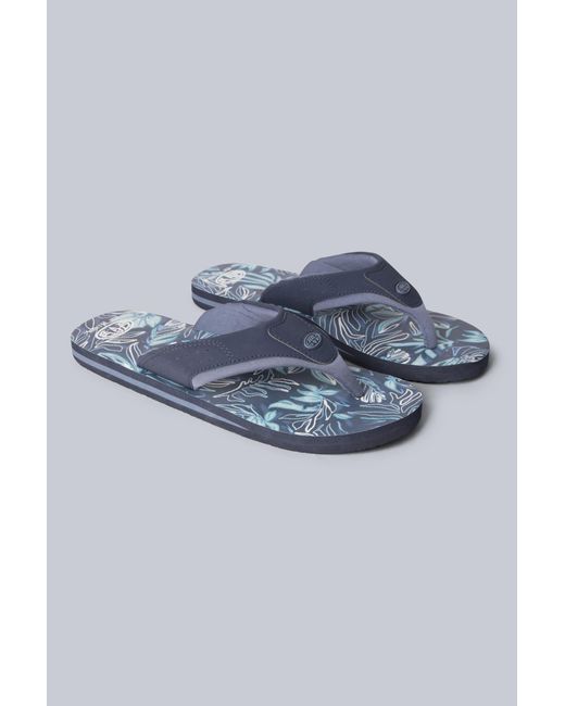 Mountain Warehouse Blue 'Jekyl' Flip Flops With Soft Padded Upper Straps Slip-On Beach Sandals Outdoors for men