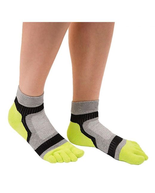 Toetoe Gray Ladies Breathable Sports Light Runner Low Cut Toe Socks for men