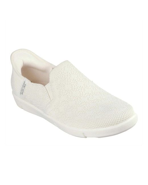 Skechers White Ladies Breezest Slip-On Trainers (Off)