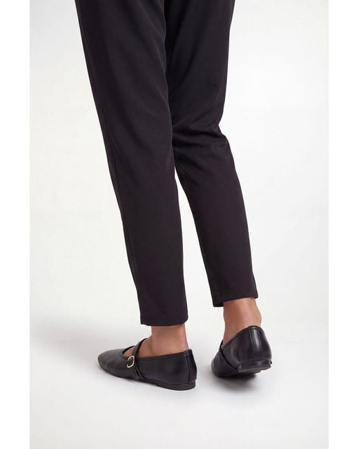 Wallis Black Darcy Faux Leather Mary Jane Ballet Flats