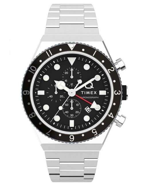 Timex Q Gmt Horloge Zilverkleurig Tw2v69800 in het Metallic voor heren