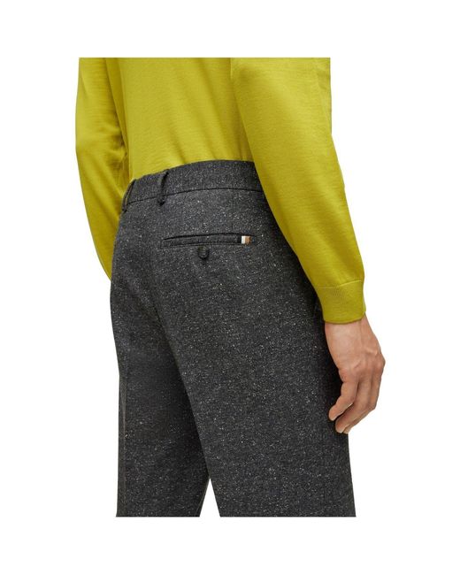Boss Yellow H Genius Textured Slim Trousers for men