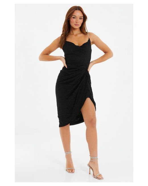 Quiz Black Lace Midi Dress
