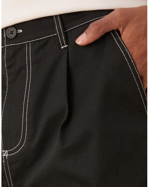 ASOS Natural Oversized Baggy Pleated Shorts for men
