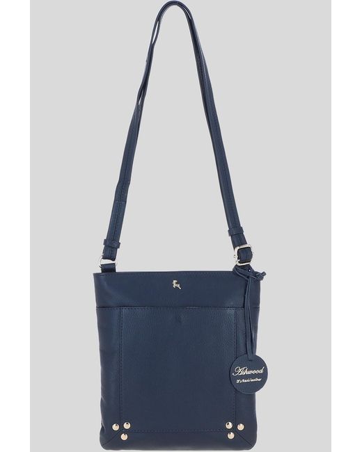 Ashwood Leather Blue 'Doriana' Real Crossbody Bag