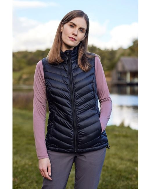 Mountain Warehouse Black 'Featherweight Ii' Down Gilet Water Resistant Casual Body Warmer Jacket Polyamide