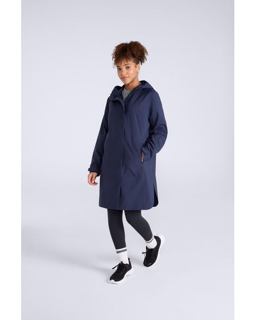 Mountain Warehouse Blue 'Mistral' Long Waterproof Jacket Breathable Lightweight Rain Coat