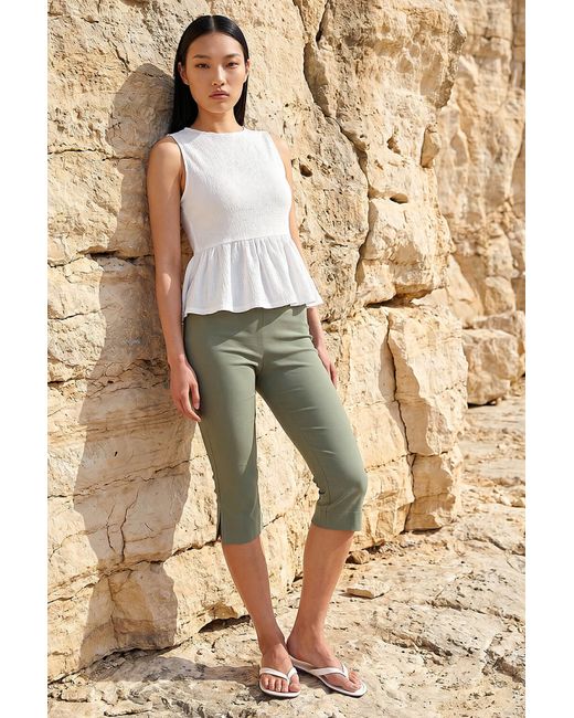 D.u.s.k Natural Textured Peplum Top