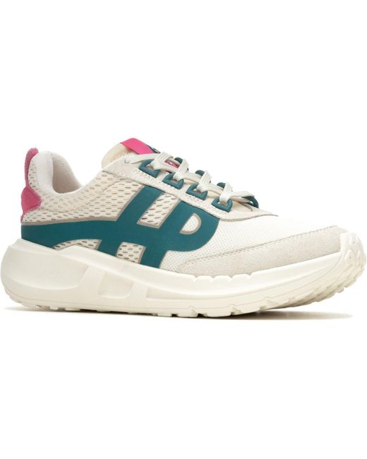 Hush Puppies Blue Seventy8 Retro Runner Suede Stone/ Trainers