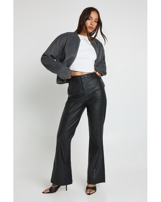 Boohoo Black Faux Leather Flare Trouser