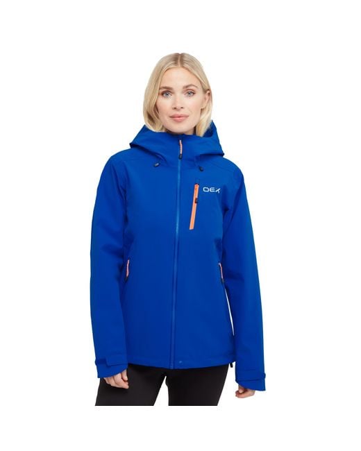 OEX Blue Fortitude Waterproof & Breathable Jacket With Adjustable Hood, Hiking Raincoat