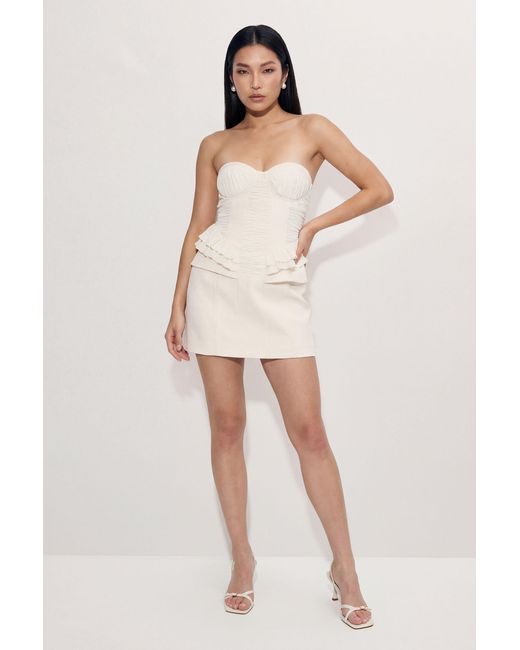 MissPap Natural Premium Shirred Bust Mini Dress