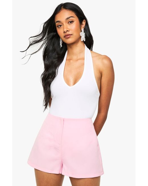 Boohoo Pink Tailored Mini Shorts