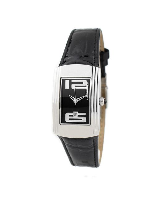 Chronotech Black Leather Watch