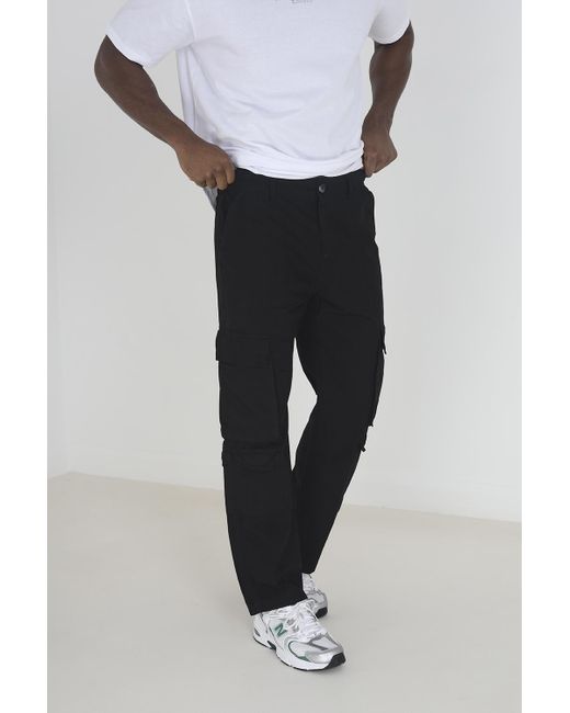 Brave Soul Gray Cotton Poplin 'Waves' Loose Fit Cargo Trousers for men