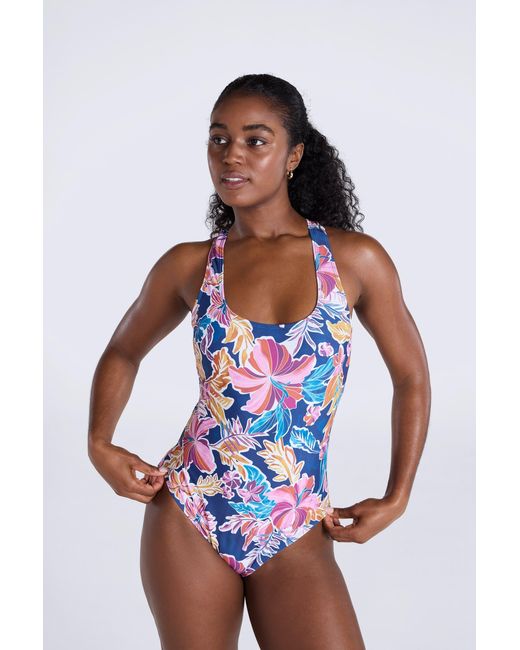 Mountain Warehouse White 'Mia' Cross Back Swimsuit Chlorine Resistant Swimwear