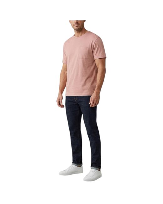 Marks & Spencer Pink M&S T Shirts Relax Fit Short Sleeve Pure Cotton Garment Dyed Oversized Top for men
