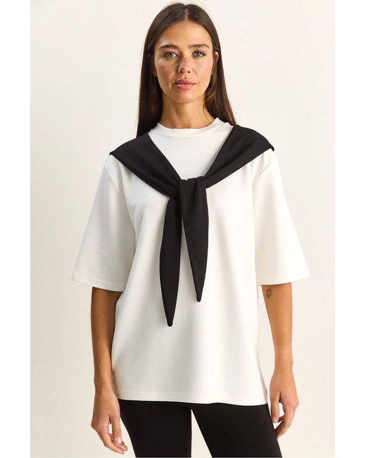 Bianco Lucci Natural Elastane T-Shirt