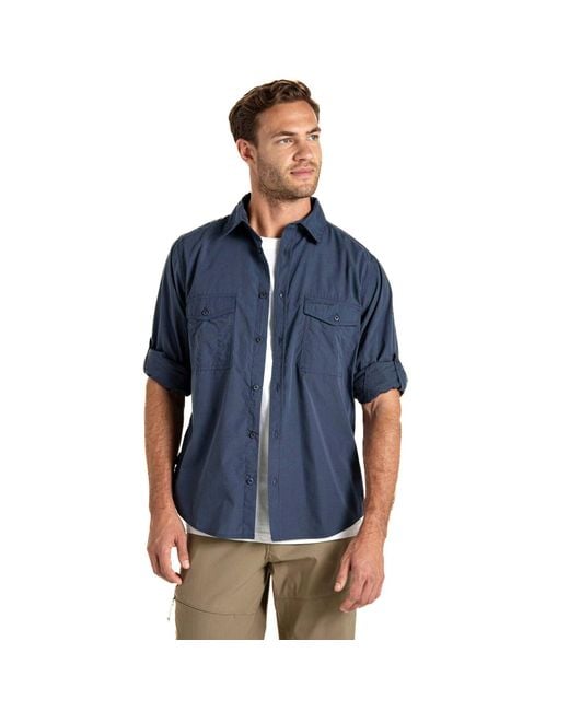 Craghoppers Blue Kiwi Long Sleeve Shirt for men