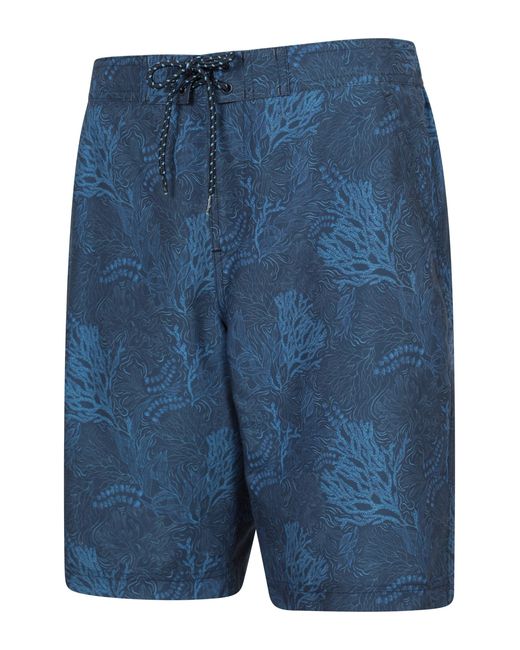 Mountain Warehouse Blue 'Ocean' Printed Boardshorts With Two Side Pockets Quick Drying Swim Shorts for men