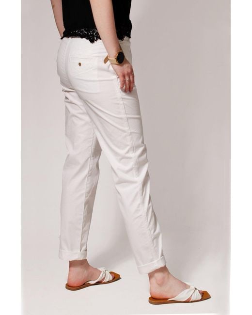 Secret Label White Tapered Ankle Grazer Chino Trousers