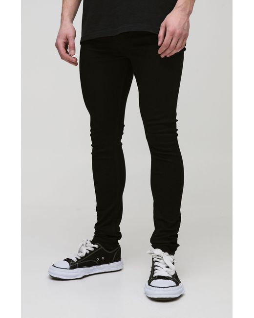 BoohooMAN Black Tall Super Skinny Stretch Jeans for men