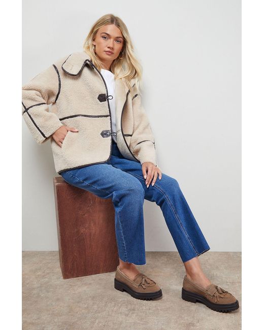 Oasis Blue Brooker Suede Tassel Chunky Loafers