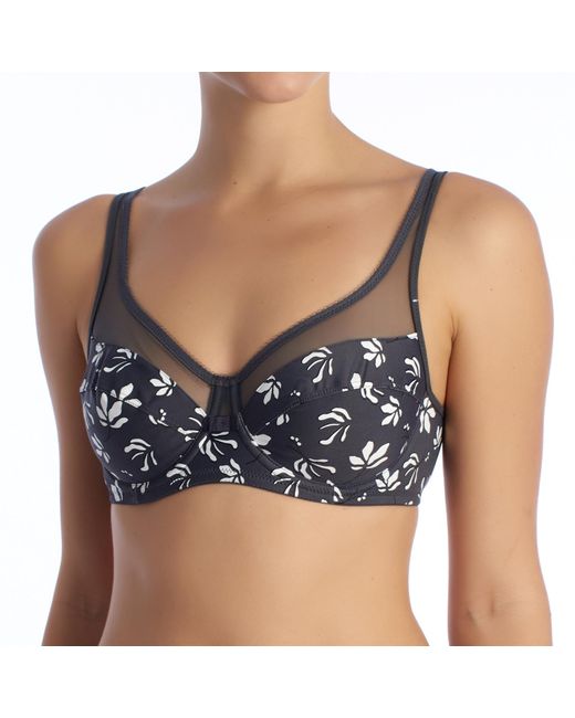 Dim Blue Generous Non-Padded Underwire Bra D3983