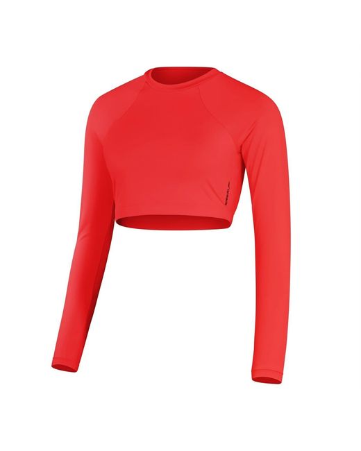 Speedo Red Crew Neck Raglan Sleeve Slim Fit Jersey Top