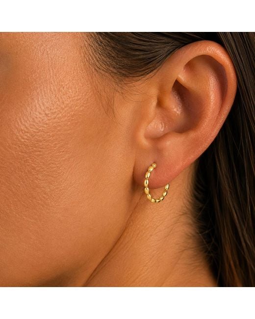 Bibei Metallic C-Shaped Hoop Earrings Bipe078