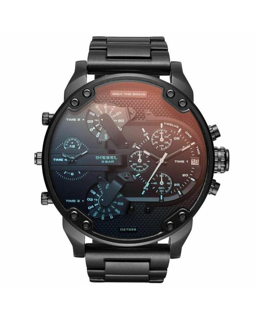 DIESEL Black Dz7395 Mr Daddy 2.0 Stainless Steel Watch for men