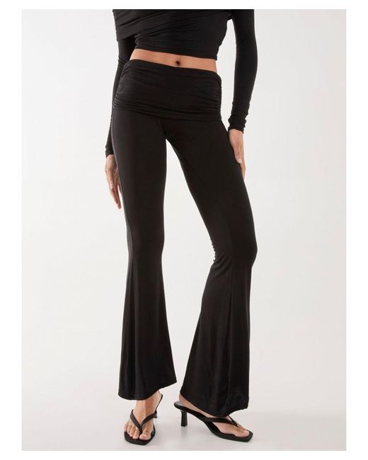 Pink Vanilla White Fold Over Waist Lounge Flares