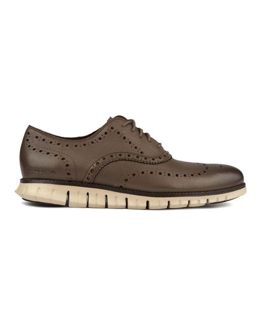 Cole Haan Brown Zerogrand Wing Oxford Shoes for men