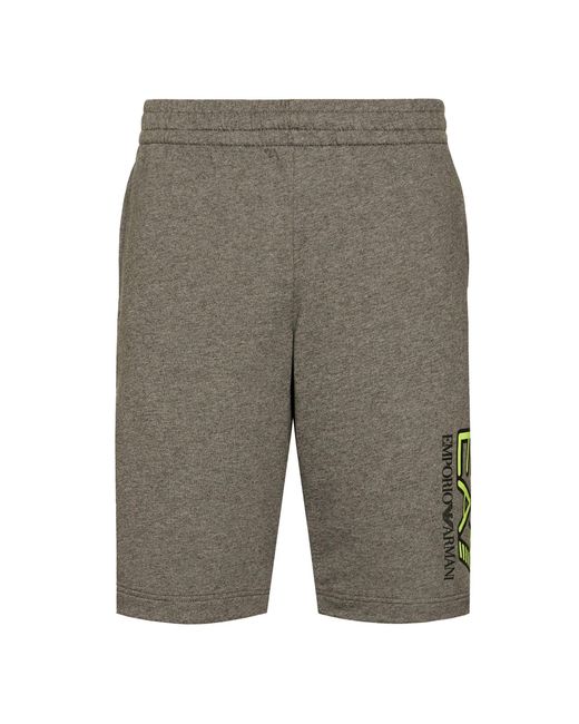 EA7 Gray Bermuda Shorts Cotton for men