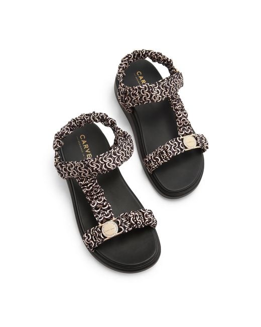 Carvela Kurt Geiger Blue Satin Novara Flatform Sandal Sandals