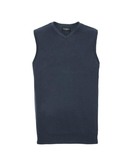 Russell Blue Collection V-Neck Sleevless Knitted Pullover Top / Jumper (French) for men
