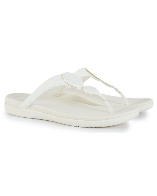 Fitflop White Solay Glossy Disc Sandals