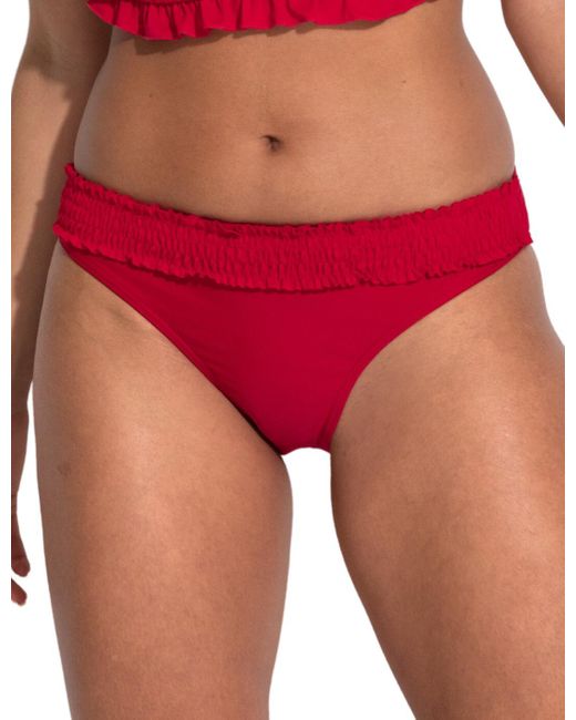 Pour Moi Red Free Spirit Frill Waist Brief