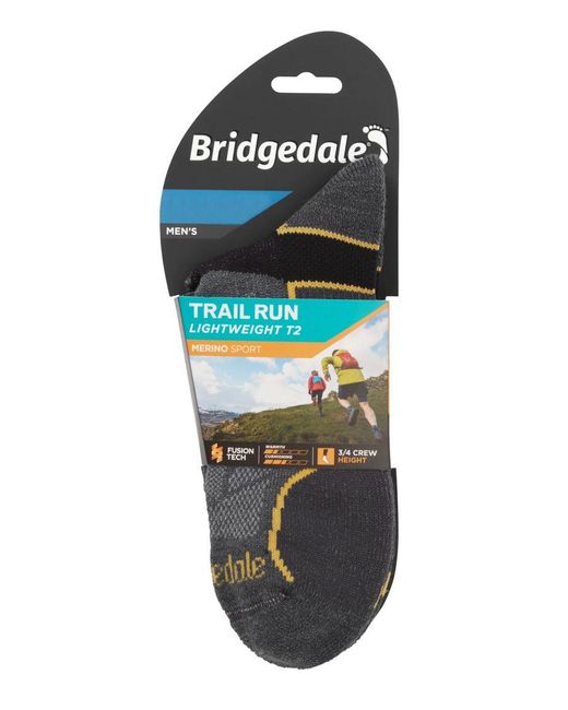 Bridgedale Gray Running Lightweight Merino Wool Socks for men