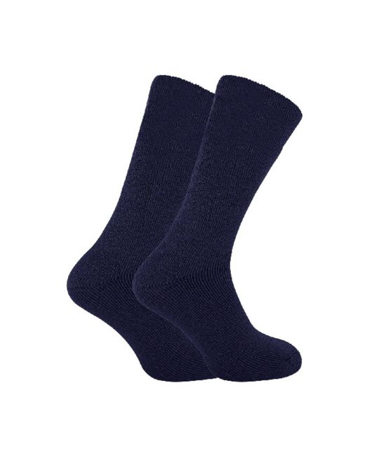 David James Blue 2 Pack Thermal Sleep Socks For Winter for men