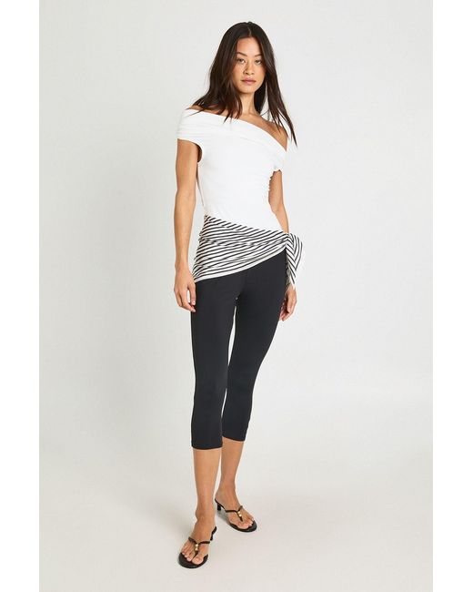 Boohoo Black Tall Sculpting Matte Slinky Capri Pant