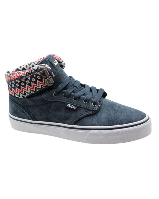 Vans Blue Off The Wall Atwood Hi Top Lace Up Leather Trainers Votdx0 B39C