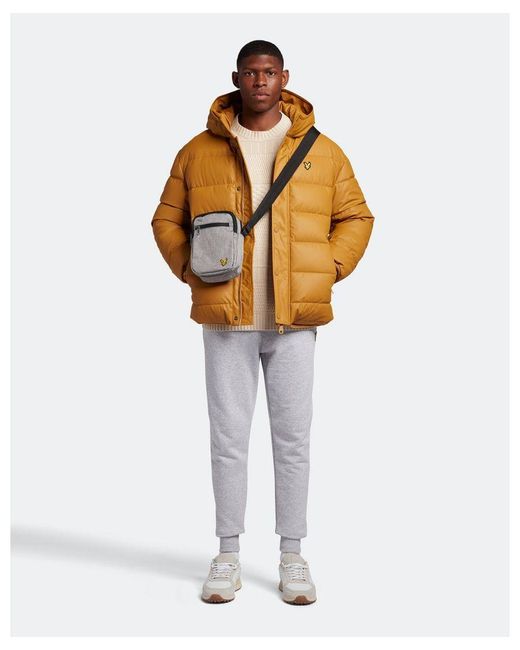 Lyle & Scott Orange Rubberised Puffer Jacket for men