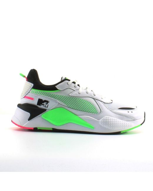 PUMA Green Rs-X Tracks Mtv Textile Lace Up Trainers 371841 01 for men