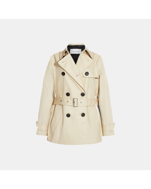 COACH White Water-Resistant Short Trench Coat