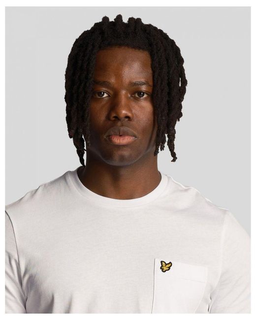 Lyle & Scott White Pocket T-Shirt Size: M for men